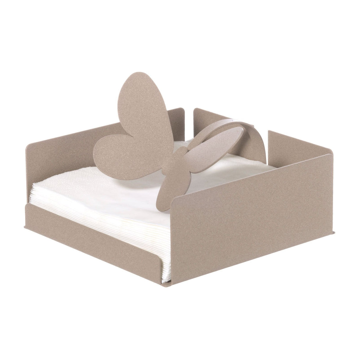 Portatovaglioli Butterfly Arti & Mestieri in metallo beige sagomato