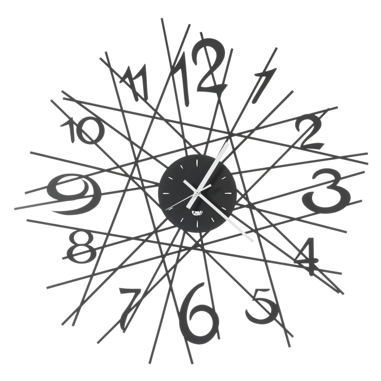 ARTI & MESTIERI Orologio di Design da Parete Zig Zag Nero