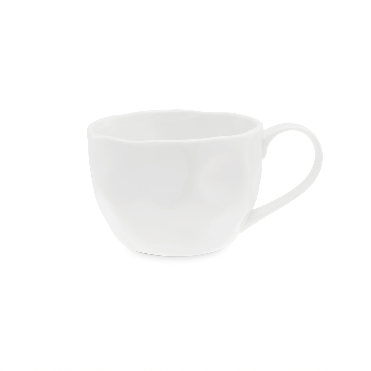 Tazza colazione Lunia La Porcellana Bianca in porcellana bianca ondulata
