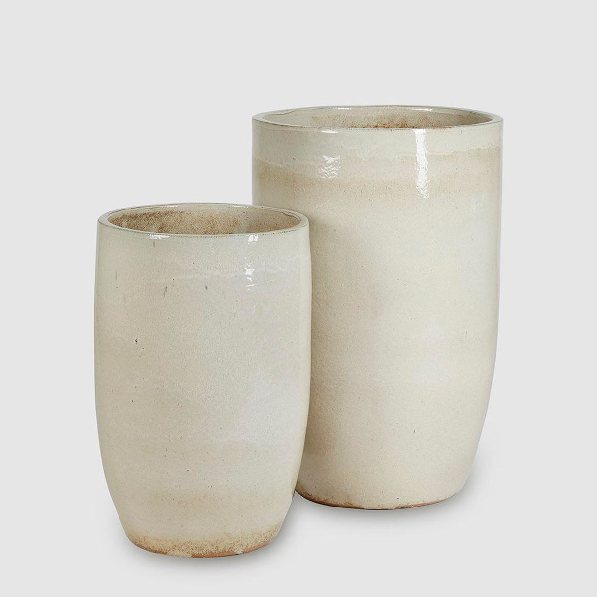 EDG Enzo De Gasperi Vaso Porta Piante Glaze in Ceramica Piccolo 63x40cm Avorio