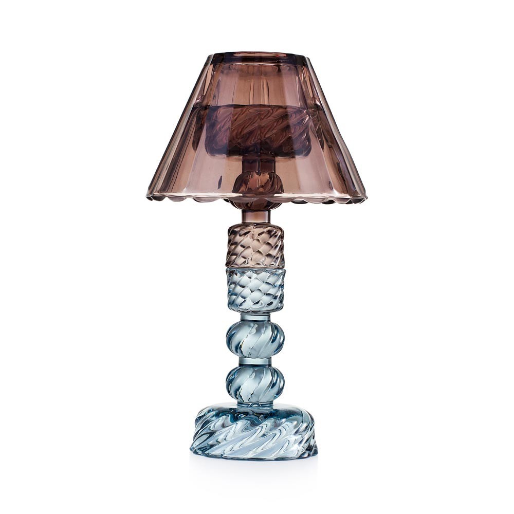 Candeliere con paralume Emò Italia in vetro color fango 24 cm