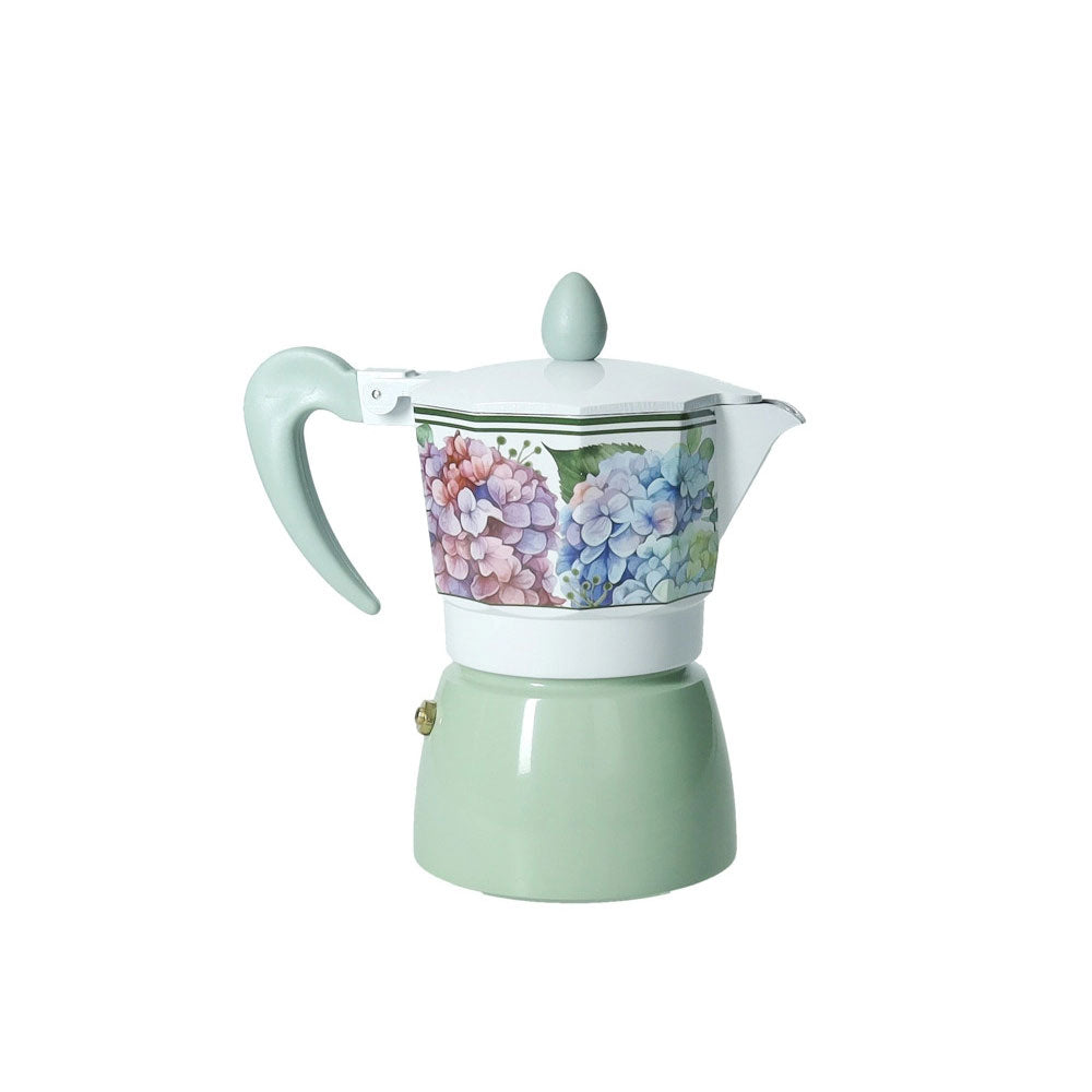 Caffettiera Flora Brandani in alluminio con decoro floreale 3 tazze