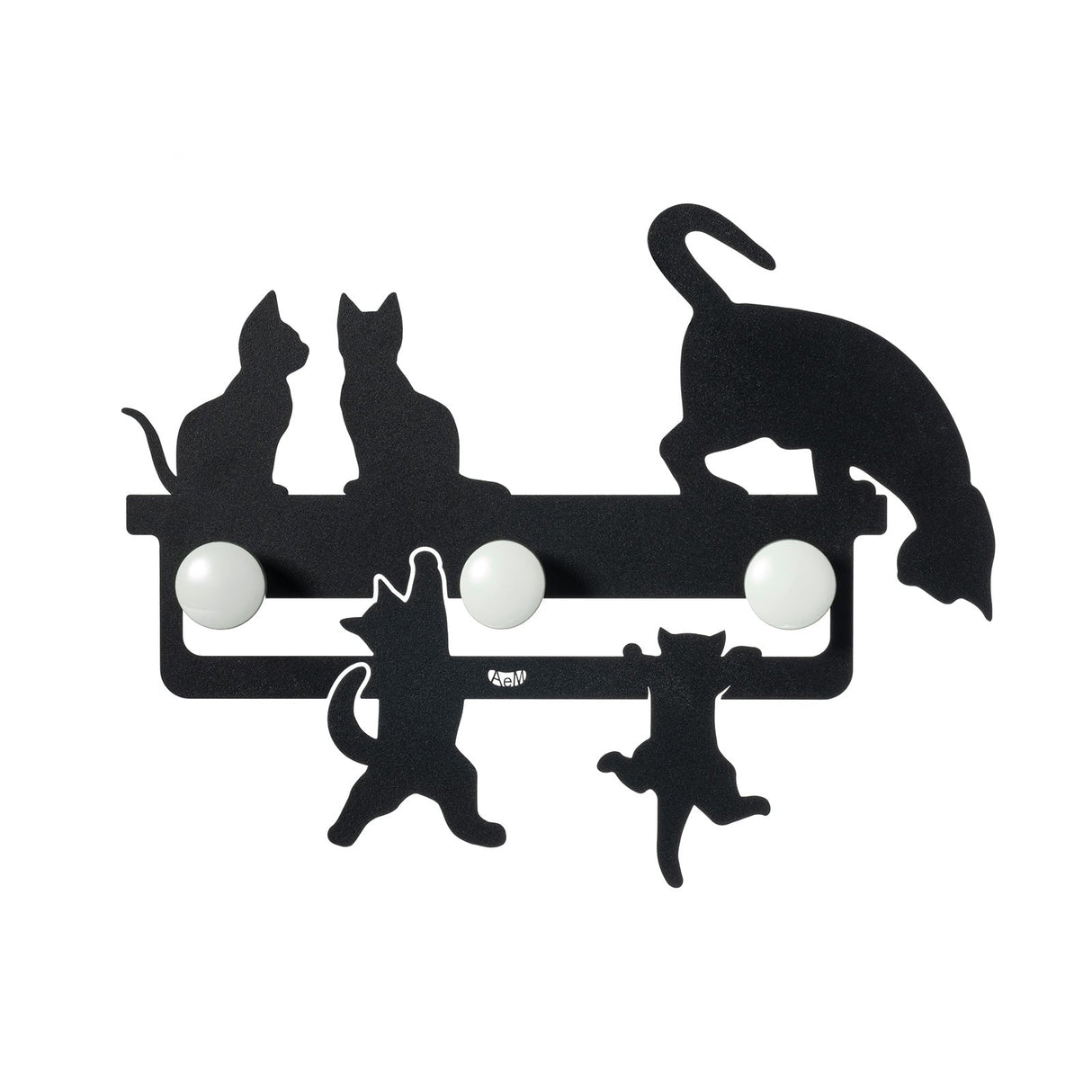 Appendiabiti Cattitude Arti & Mestieri in ferro con pomelli in legno 44x35 cm