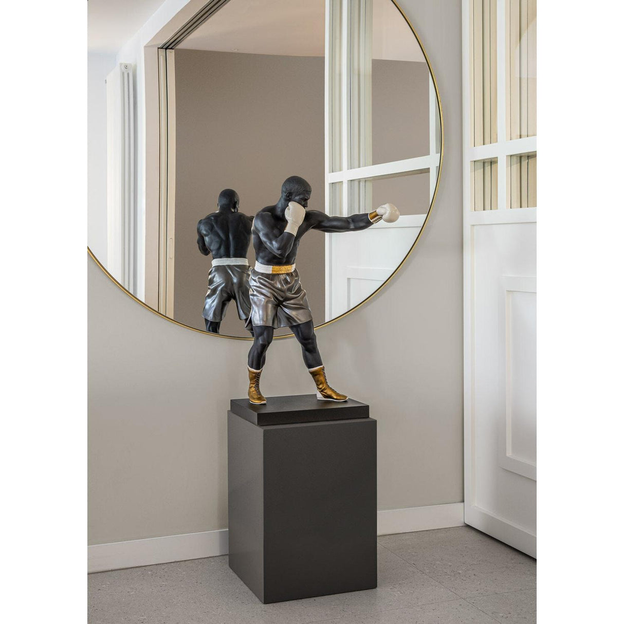 LLADRO' Scultura Boxer 61x35cm Porcellana