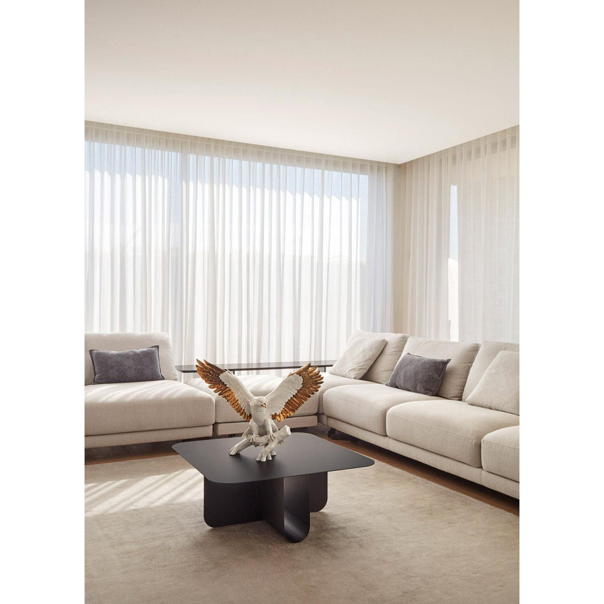 LLADRO' Aquila Bianco Rame 48x57cm Porcellana