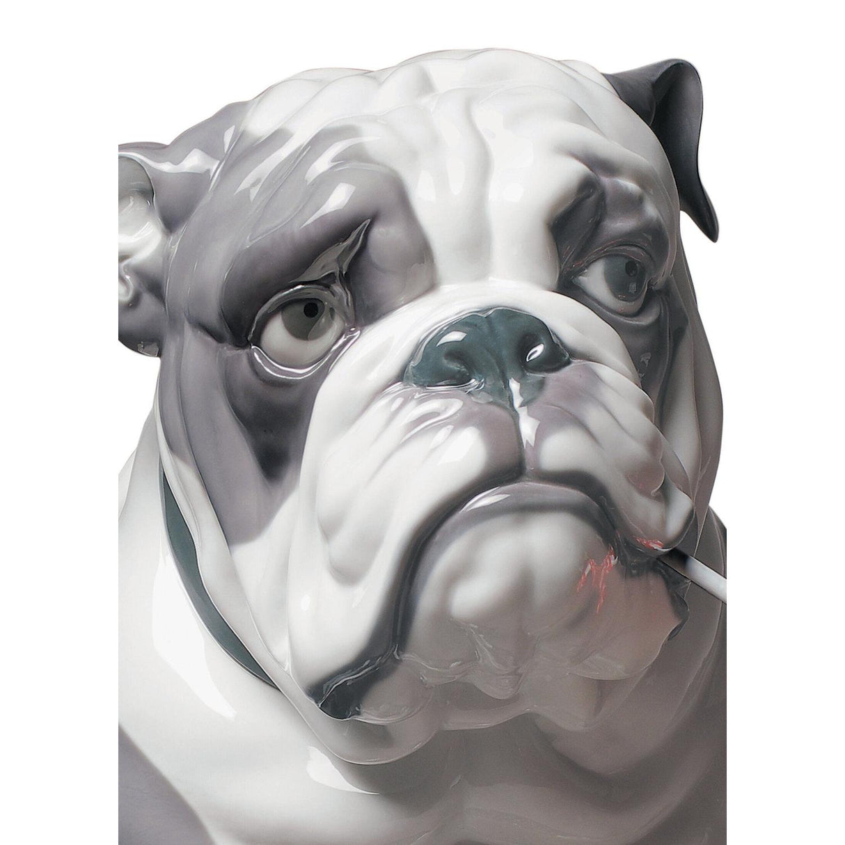 LLADRO' Figurina Cane Bulldog con Leccalecca 33x33cm Porcellana