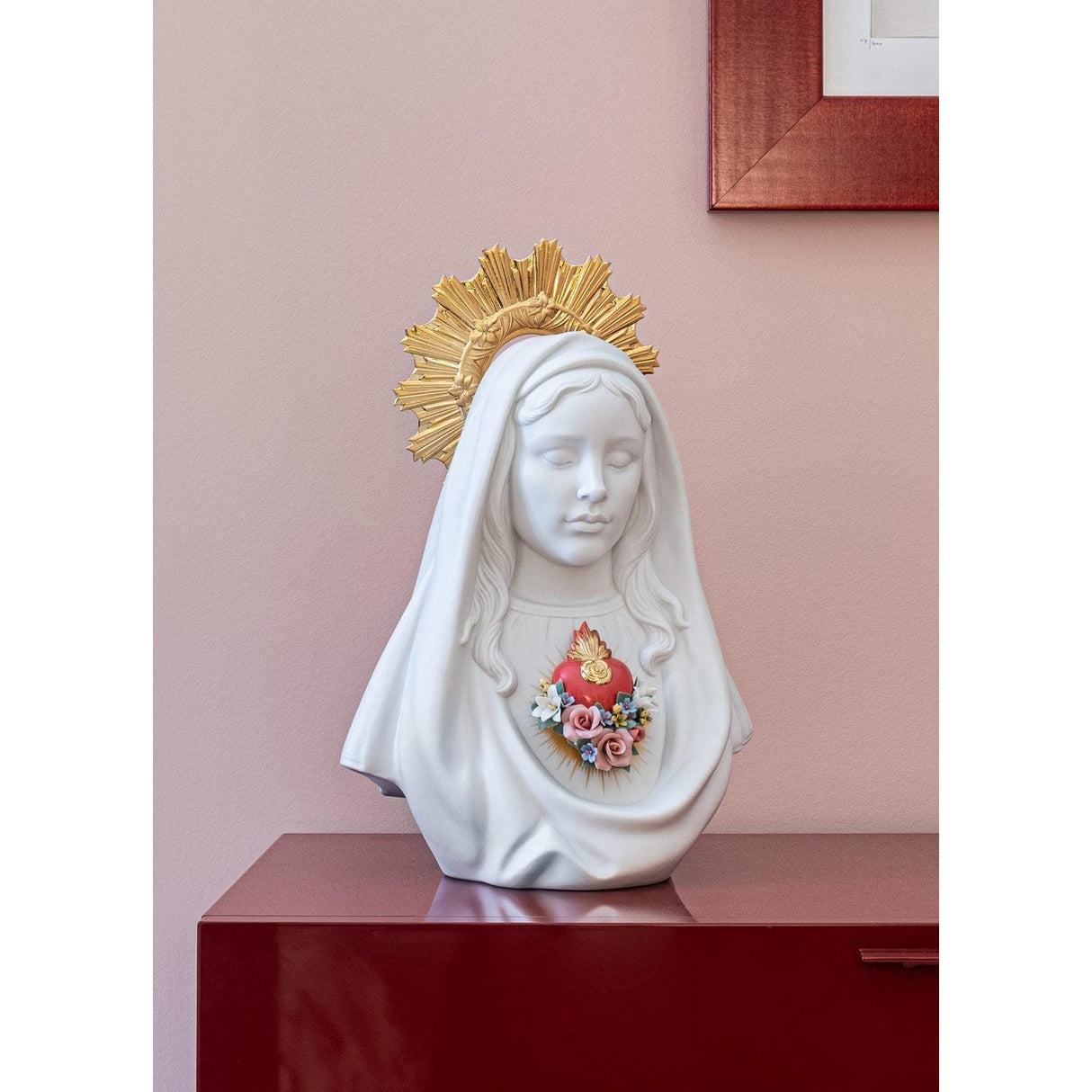 LLADRO' Scultura Cuore Immacolato di Maria 40x28cm Porcellana
