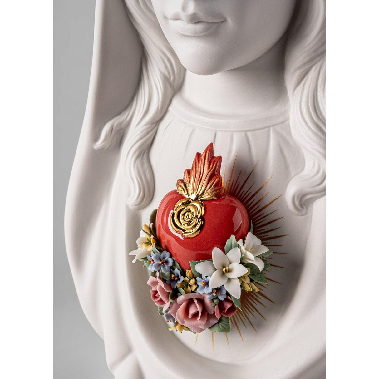LLADRO' Scultura Cuore Immacolato di Maria 40x28cm Porcellana