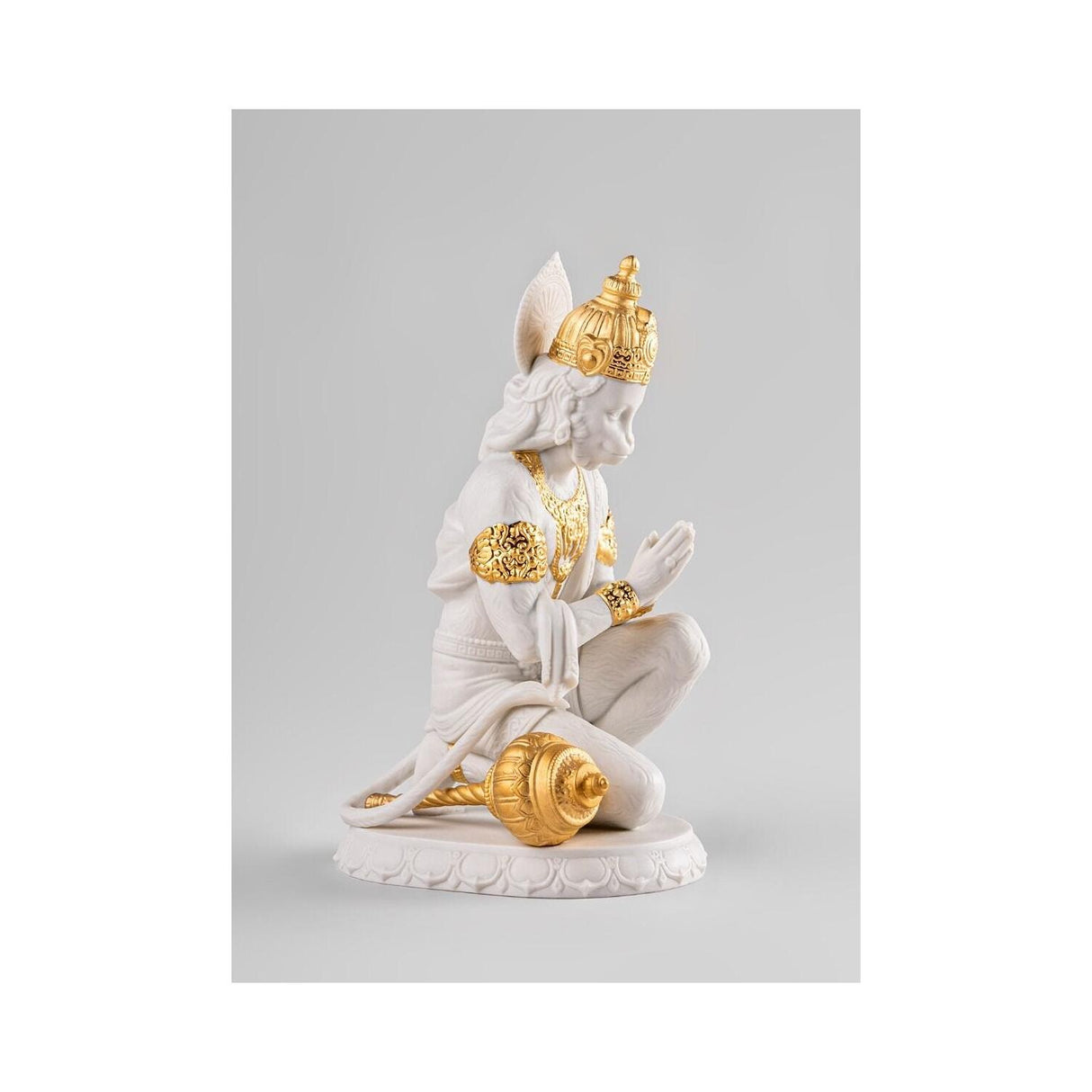 LLADRO' Scultura Hanuman Lustro Oro 19x10cm Porcellana