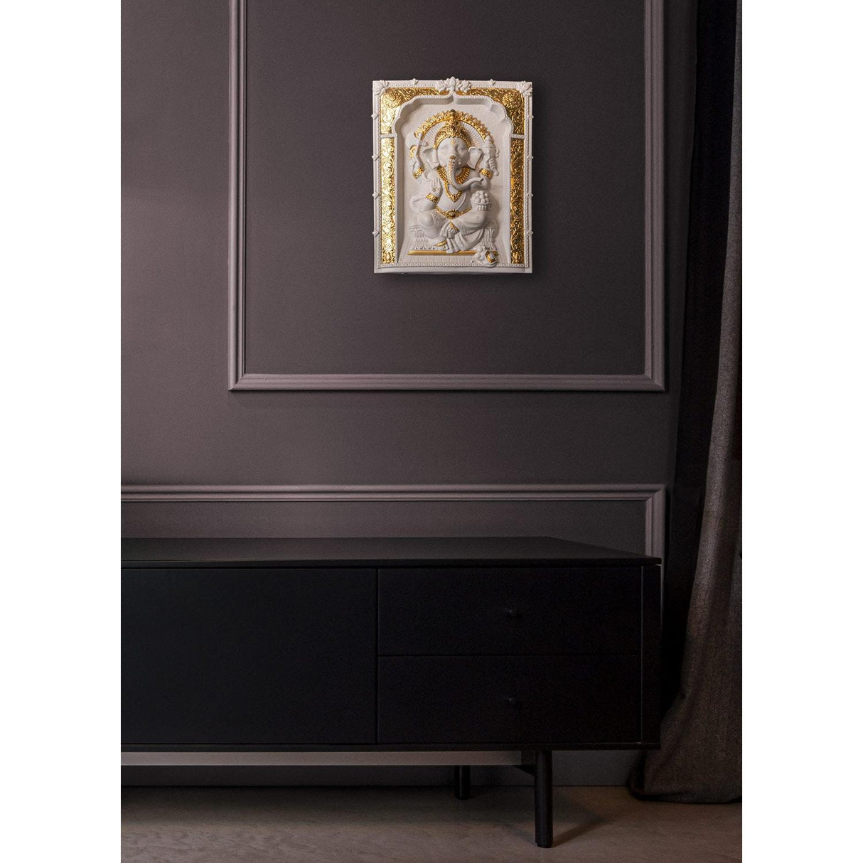 LLADRO' Lord Ganesha Wall Art 35x30cm Porcellana