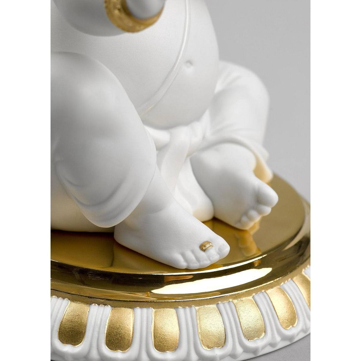 LLADRO' Figurina Ganesha con Bansuri Lustro Oro 23x19cm Porcellana