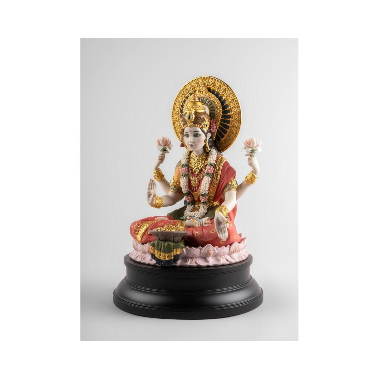 LLADRO' Scultura Statua Dea Lakshmi 41x27cm Porcellana