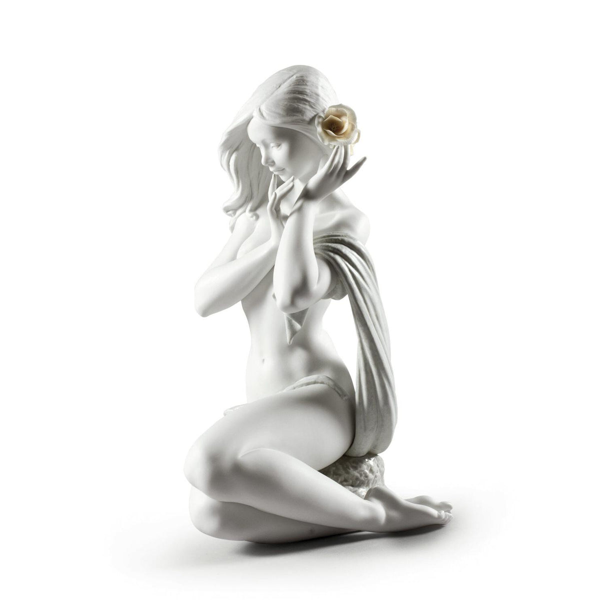 LLADRO' Figurina Donna Candida Luce Della Luna Bianco Edizione Limitata 48x25cm Porcellana