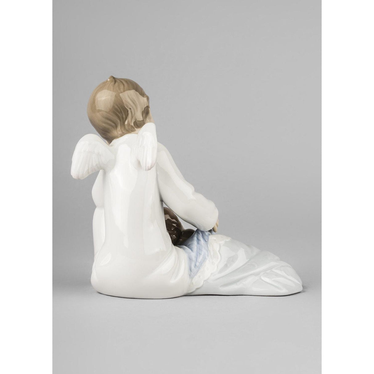 LLADRO' Figurina Il Mio Angelo Custode Blu 14x14cm Porcellana