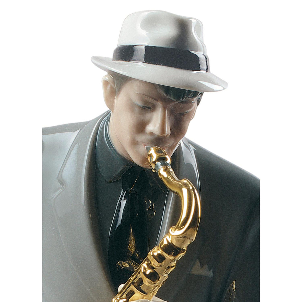 LLADRO' Figurina Sassofonista Jazz 29x23cm Porcellana