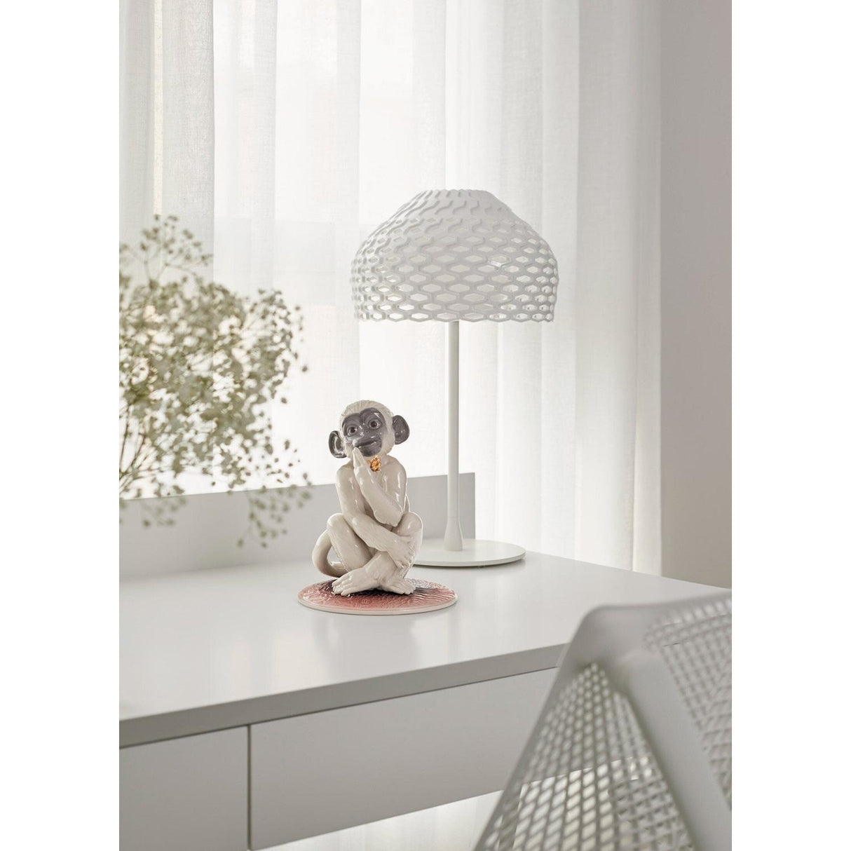 LLADRO' Figurina Scultura Scimmietta 23x17cm Porcellana