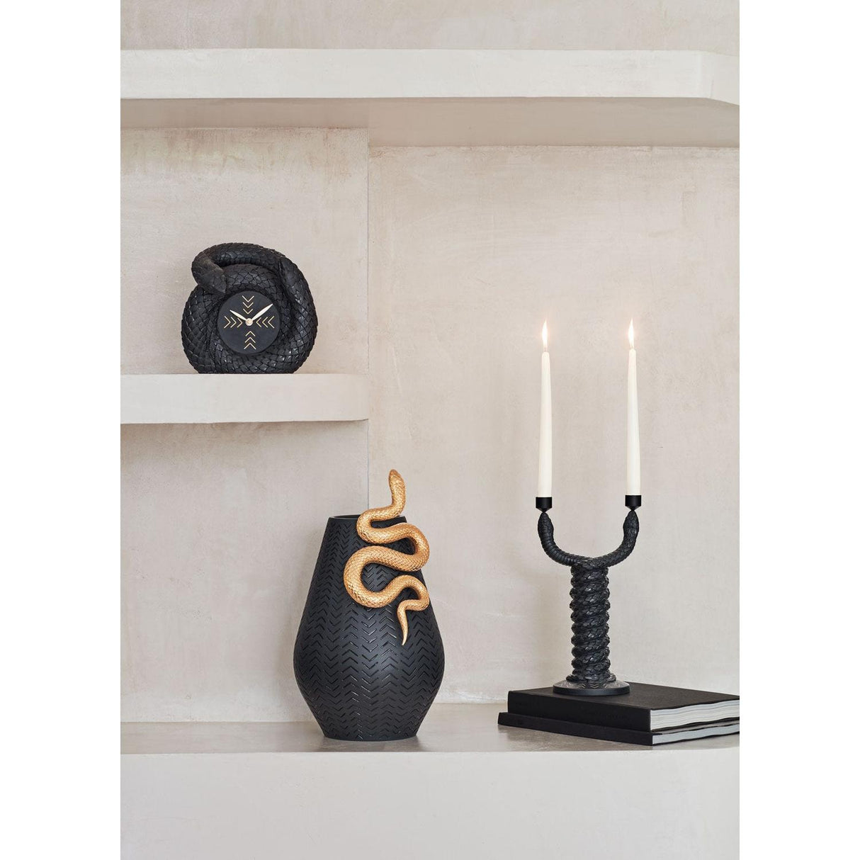 LLADRO' Candelabro Snakes 32x17cm Porcellana