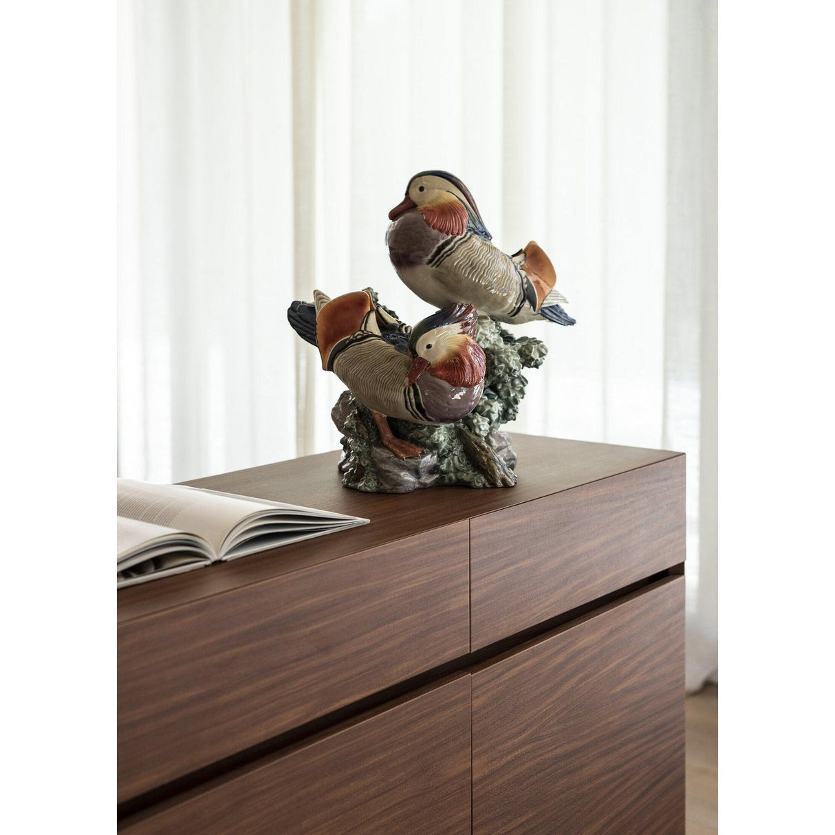 LLADRO' Scultura Anatre Mandarine Edizione Limitata 47x34cm Porcellana