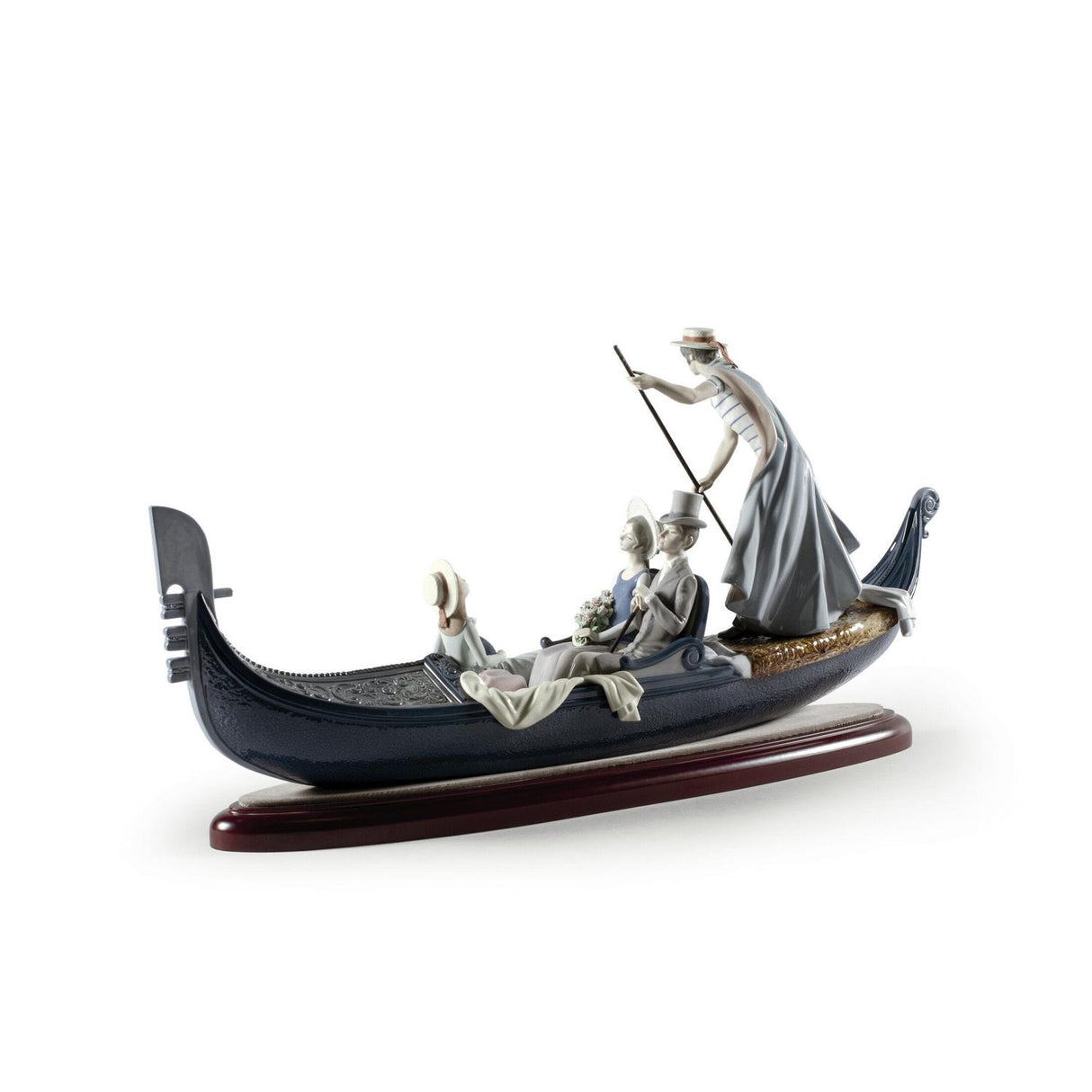 LLADRO' Scultura Coppia Gondola Edizione Numerata 45x76cm Porcellana
