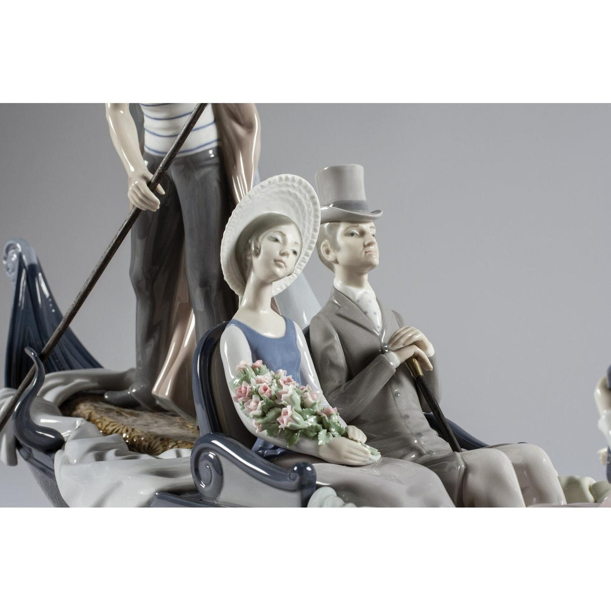 LLADRO' Scultura Coppia Gondola Edizione Numerata 45x76cm Porcellana