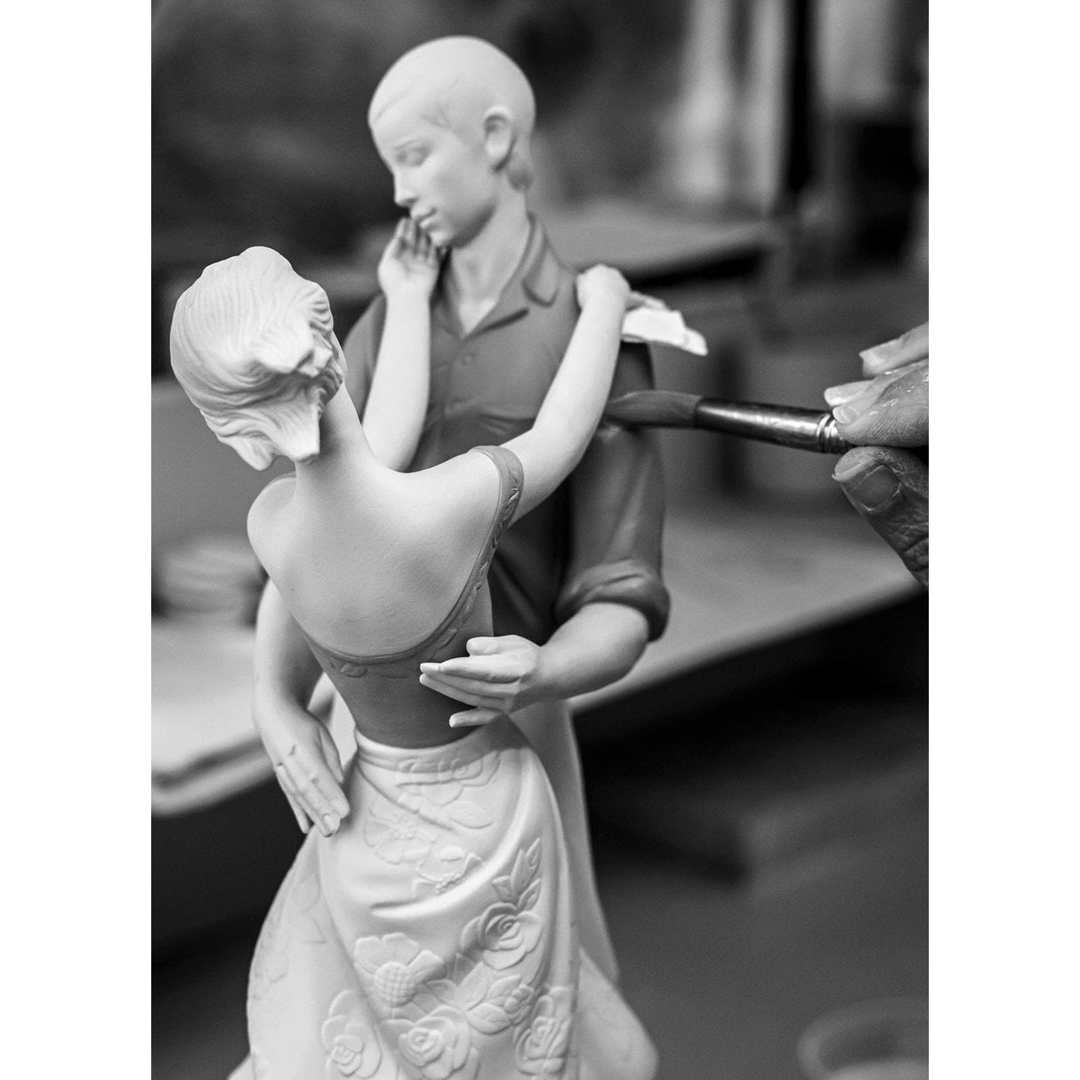 LLADRO' Figurina Coppia Incontro Felice 30x14cm Porcellana