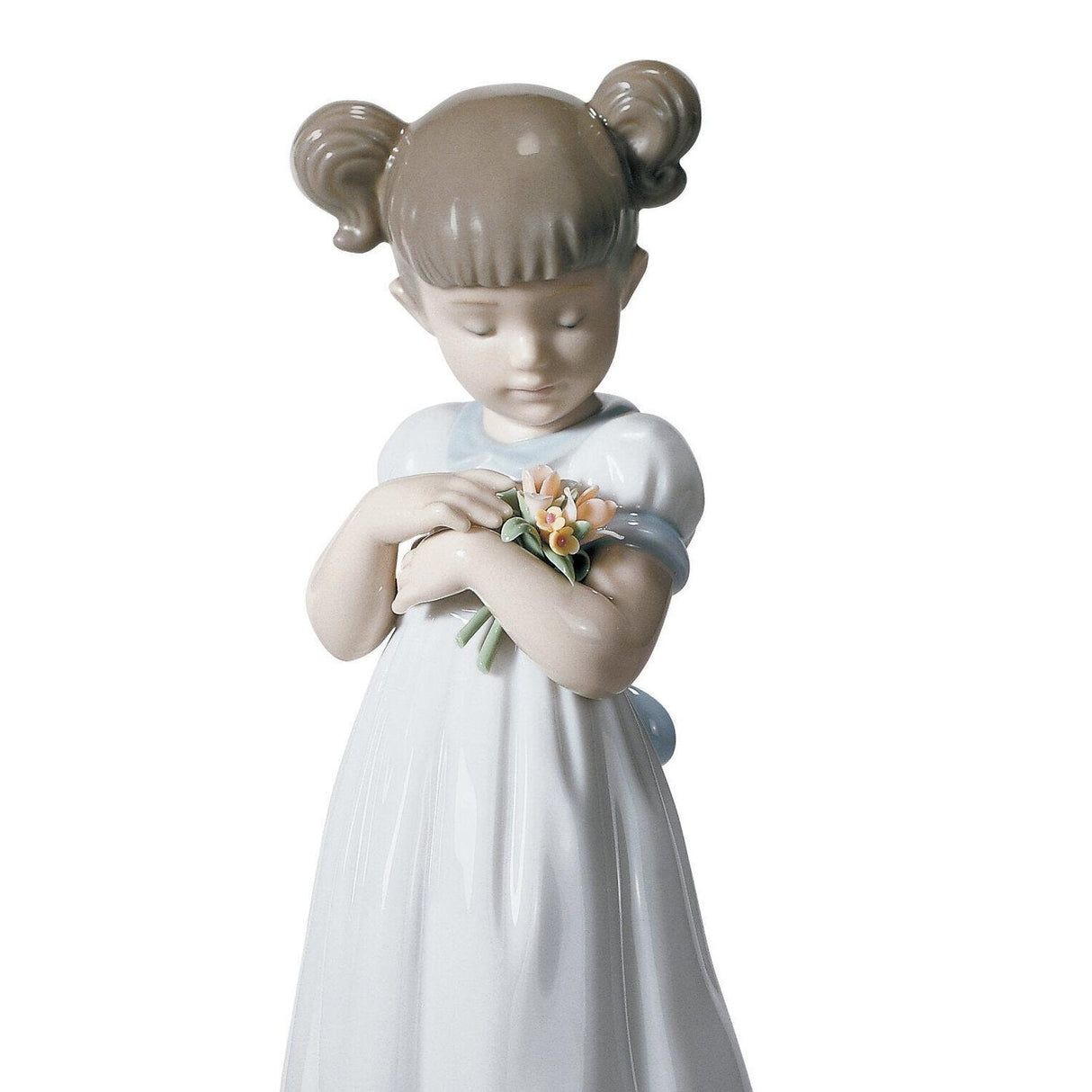 LLADRO' Figurina Bimba Fiori per la Mamma 21x7cm Porcellana