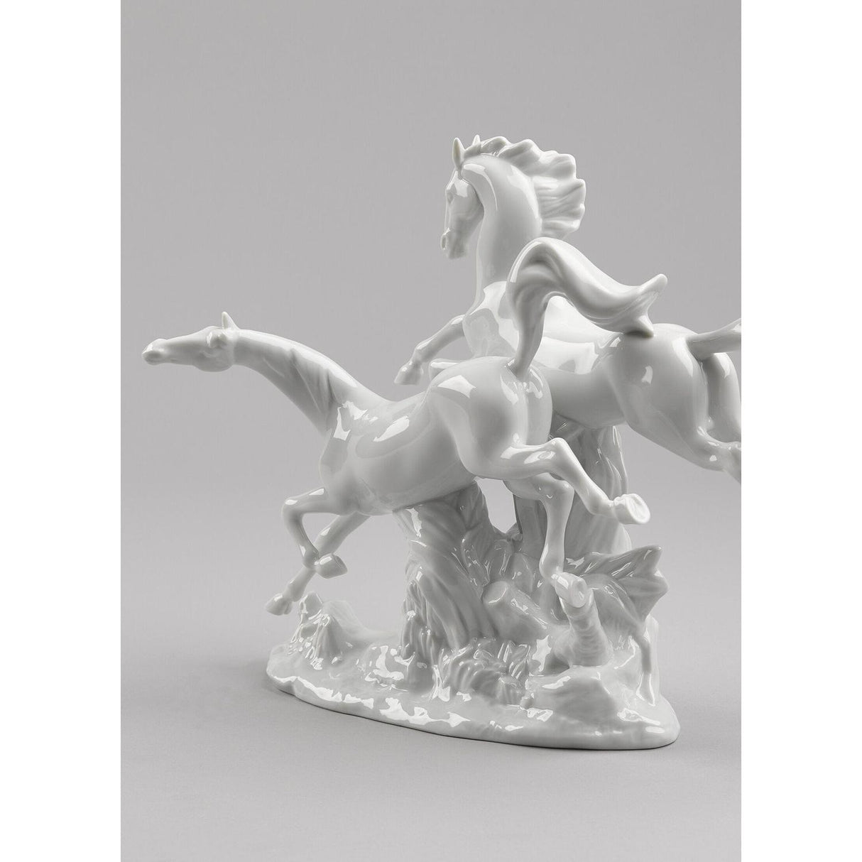 LLADRO' Figurina Cavalli 30x38cm Porcellana