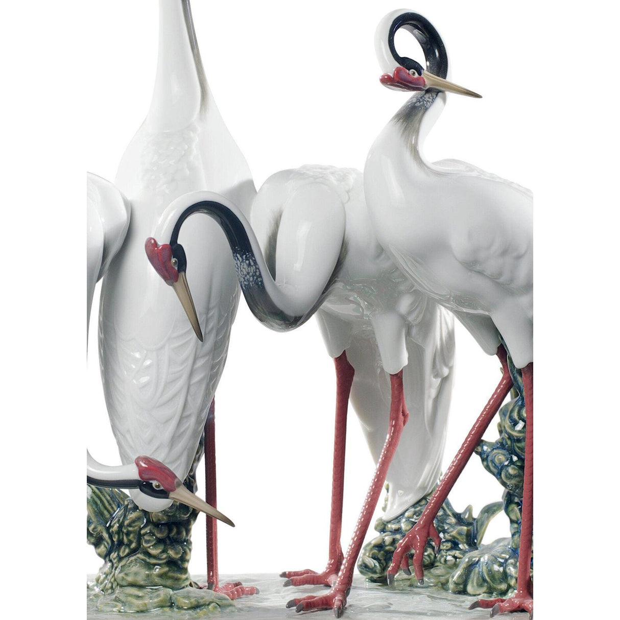 LLADRO' Scultura Gruppo di Gru Edizione Limitata 45x22cm Porcellana