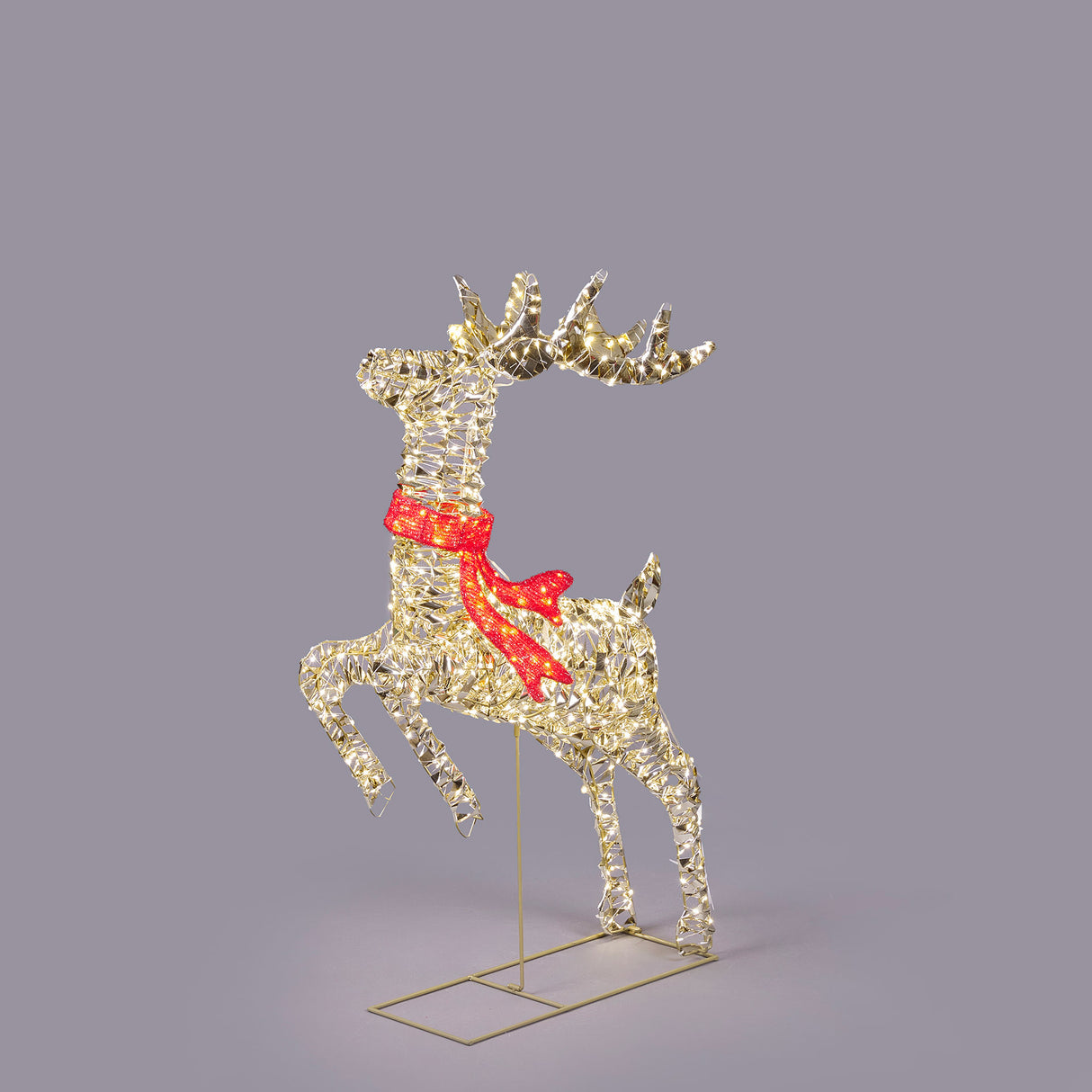 Renna luminosa EDG in metallo oro con 720 microled 93x50 cm