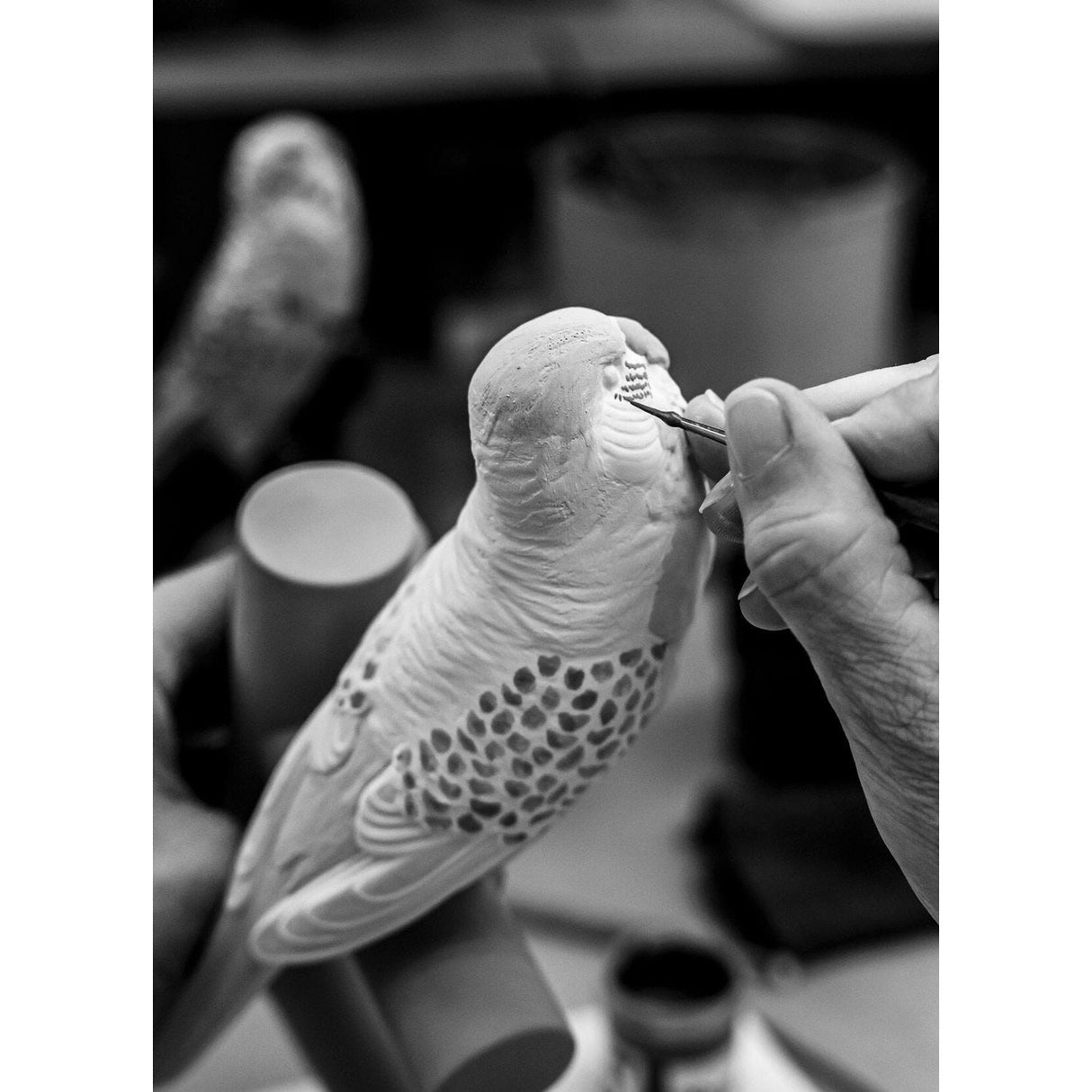 LLADRO' Specchio Toeletta Parrot Vanity 37x27cm Porcellana
