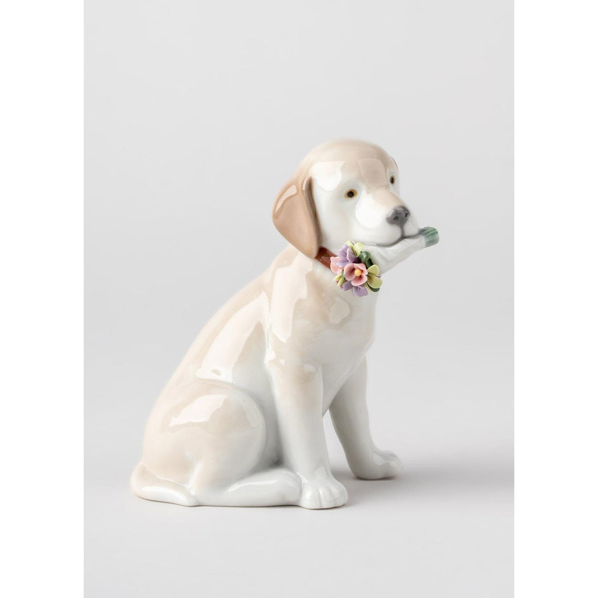 LLADRO' Figurina Cane Questi Fiori Sono per Te 12x7cm Porcellana