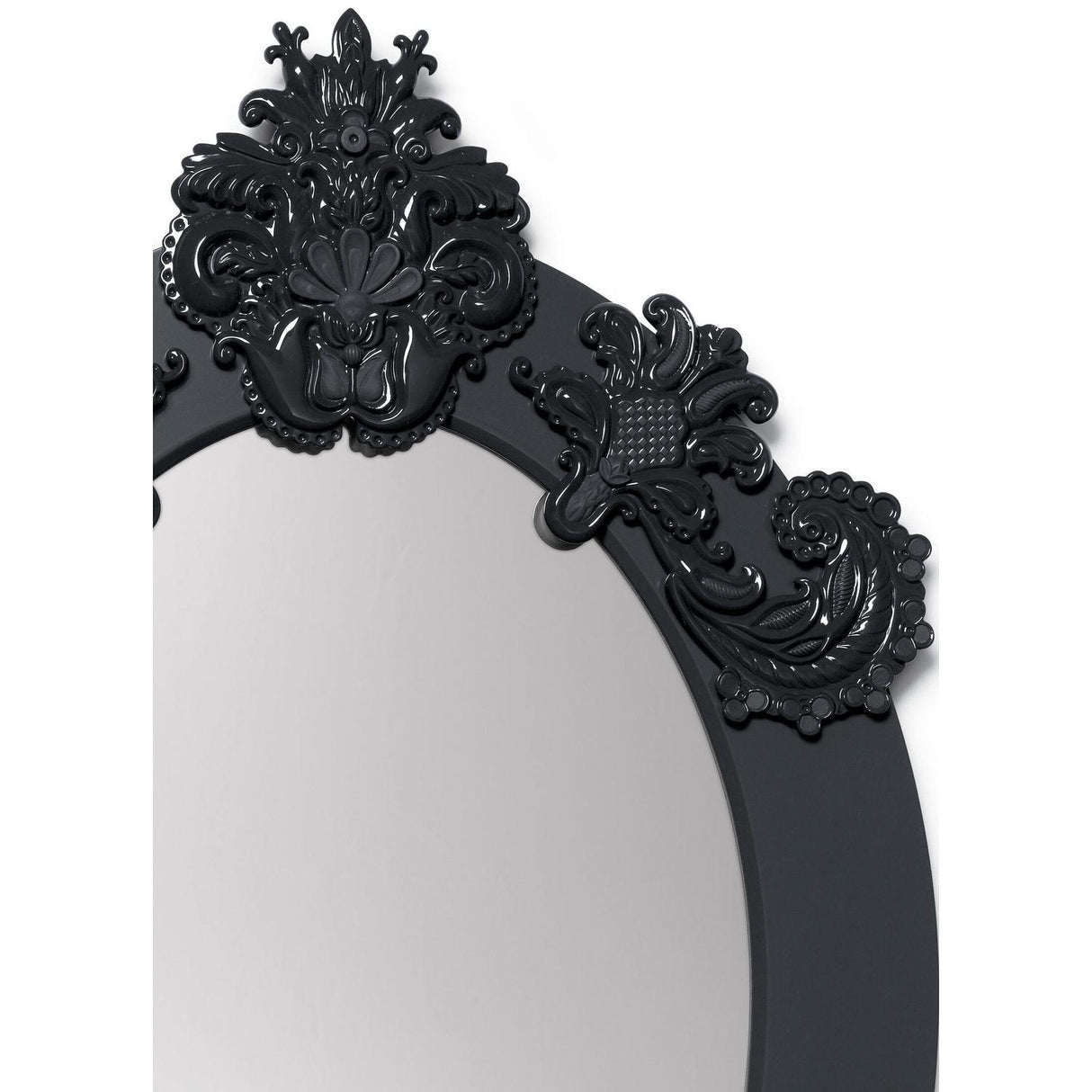 LLADRO' Specchio da Parete Ovale Nero Edizione Limitata 93x58cm Porcellana