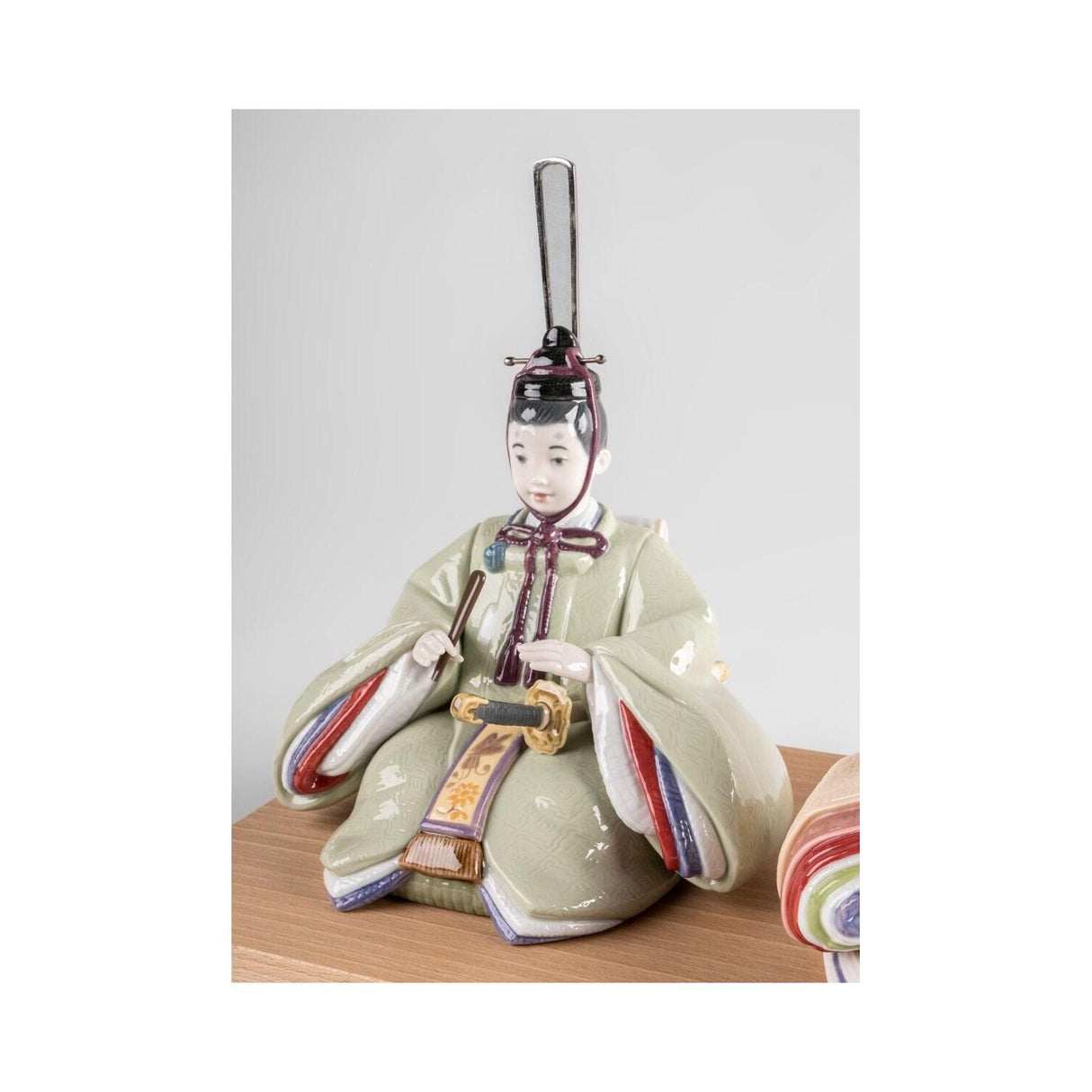 LLADRO' Scultura Hina Dolls Verde Giallo Serie Limitata 25x41cm Porcellana