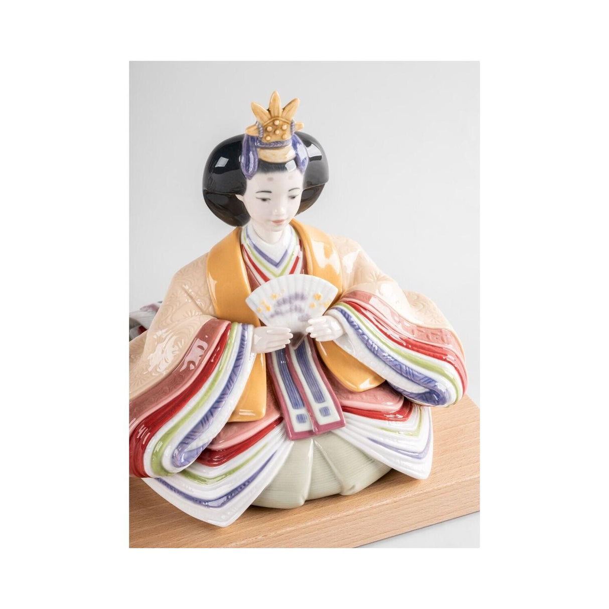 LLADRO' Scultura Hina Dolls Verde Giallo Serie Limitata 25x41cm Porcellana