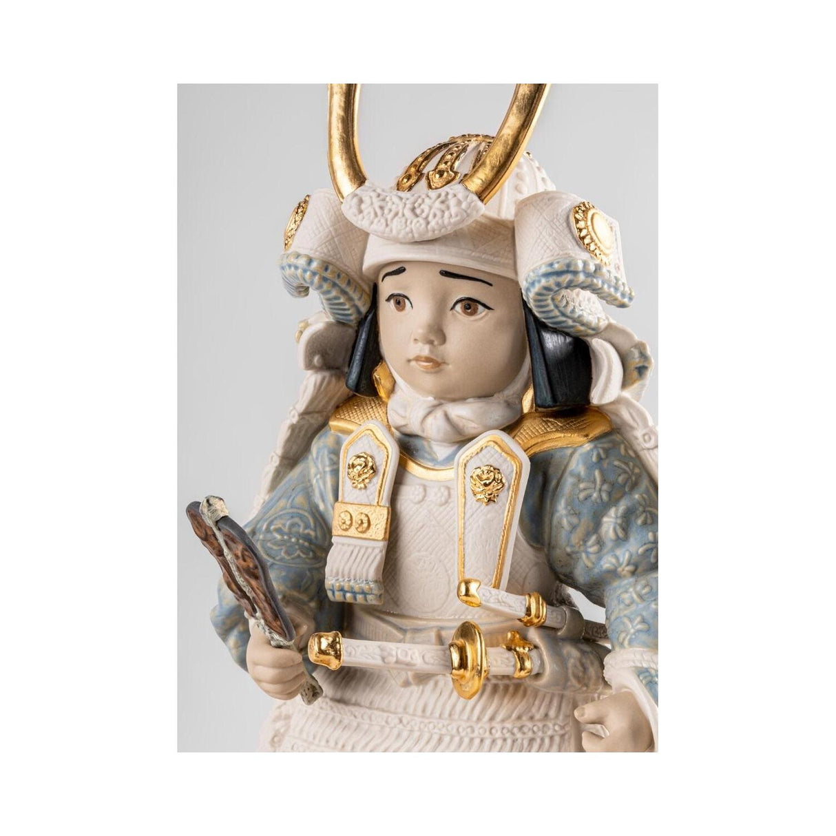 LLADRO' Scultura Bambino Samurai Bianco Serie Limitata 36x21cm Porcellana