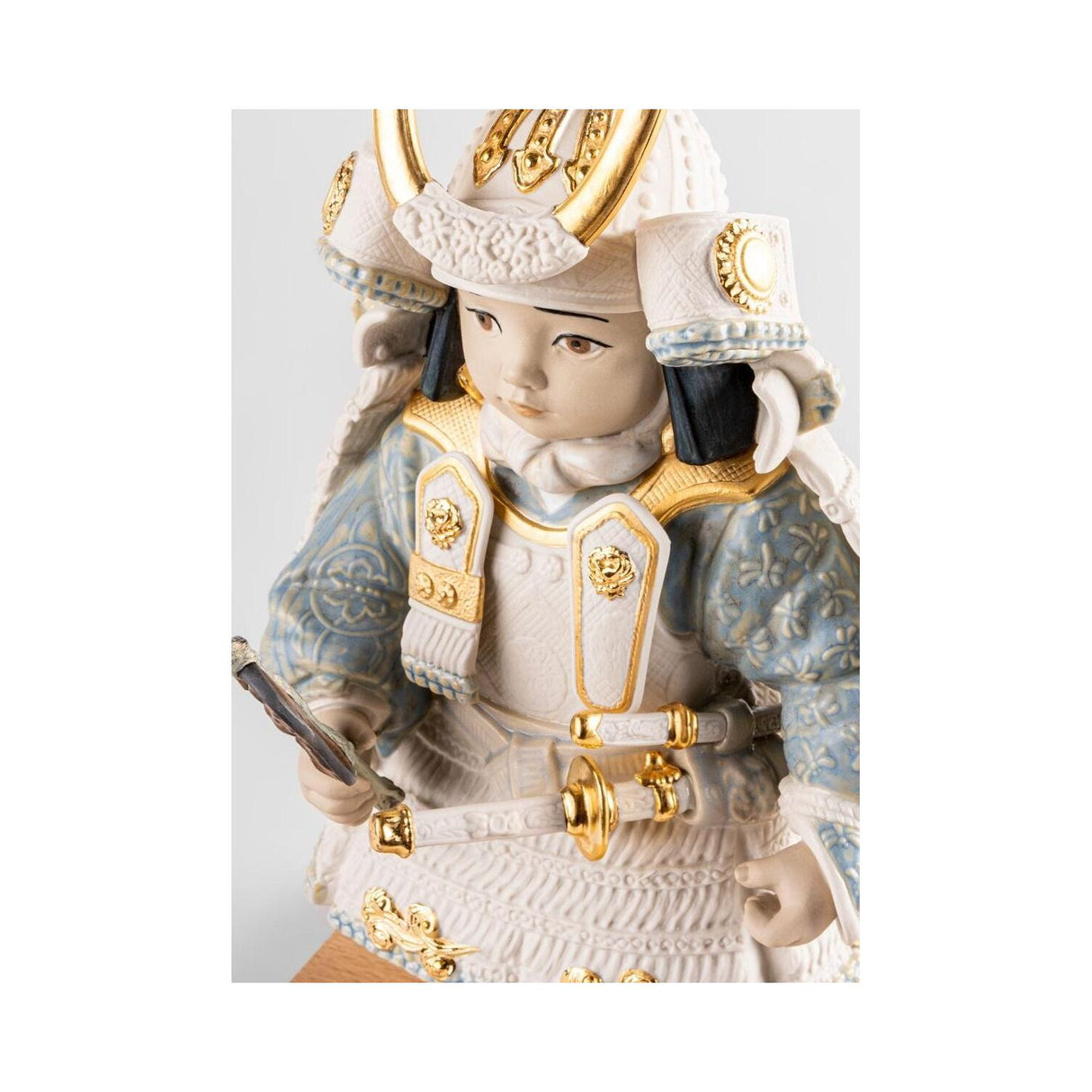 LLADRO' Scultura Bambino Samurai Bianco Serie Limitata 36x21cm Porcellana