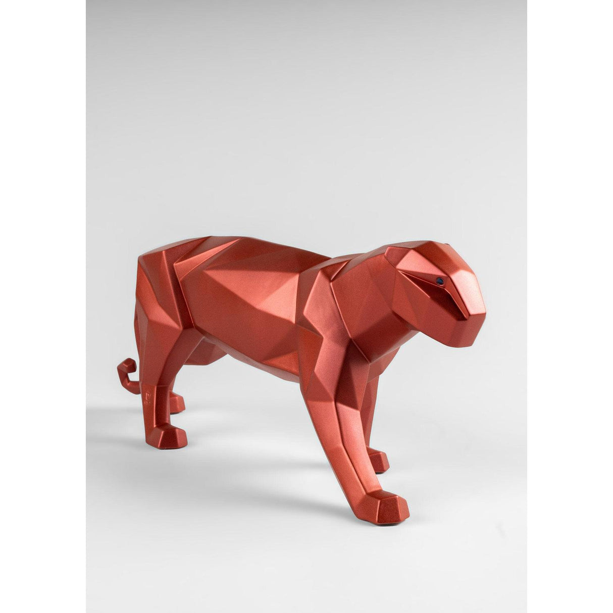 LLADRO' Scultura Pantera Rosso Metallizzato 19x50cm Porcellana