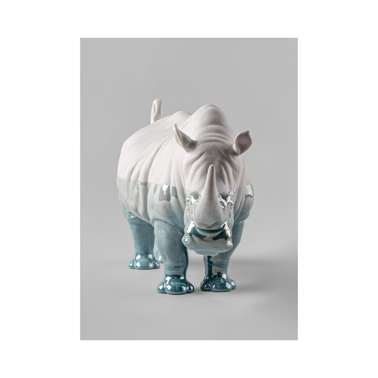 LLADRO' Figurina Scultura Rinoceronte Underwater 22x45cm Porcellana