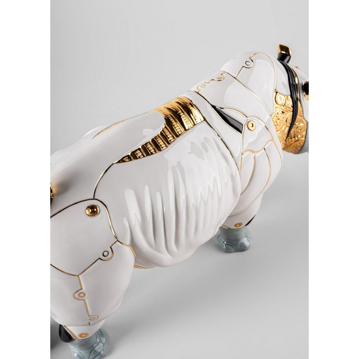 LLADRO' Scultura Rinoceronte Cyborg 22x45cm Porcellana