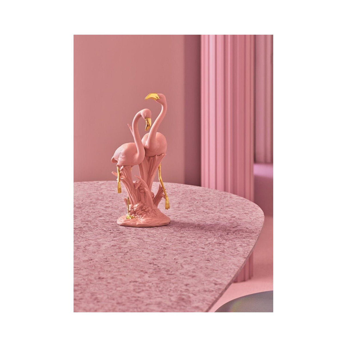 LLADRO' Scultura Fenicotteri Rosa 33x15cm Porcellana