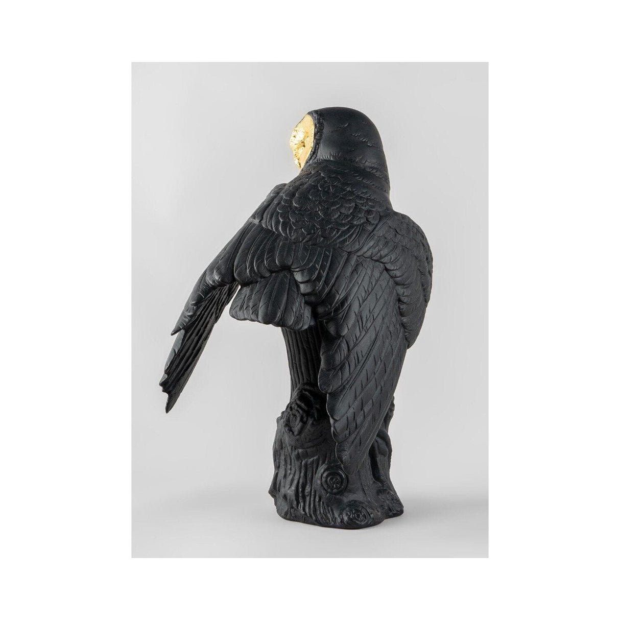 LLADRO' Scultura Gufo Nero Oro Serie Limitata 41x25cm Porcellana