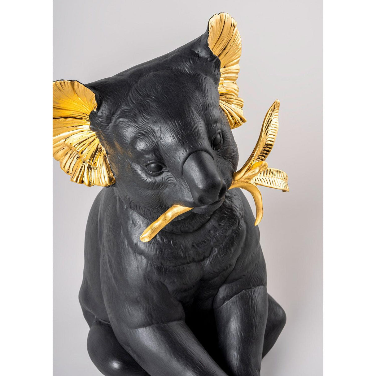 LLADRO' Scultura Koala Nero Oro Serie Limitata 34x21cm Porcellana