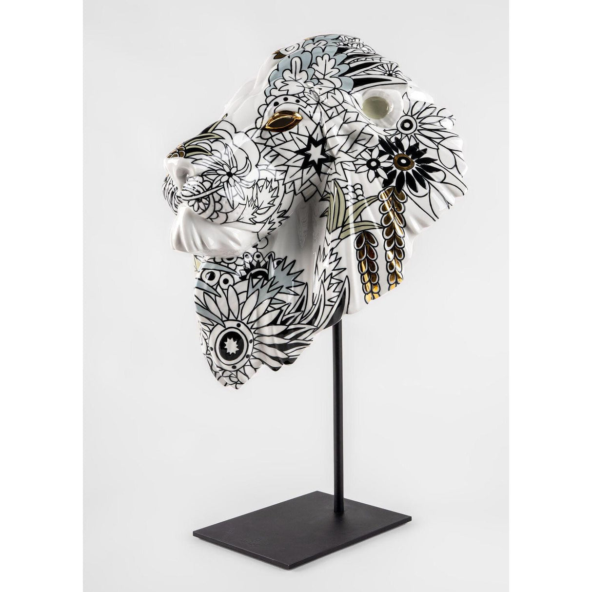 LLADRO' Maschera Leone Natura Selvaggia 60x38cm Porcellana
