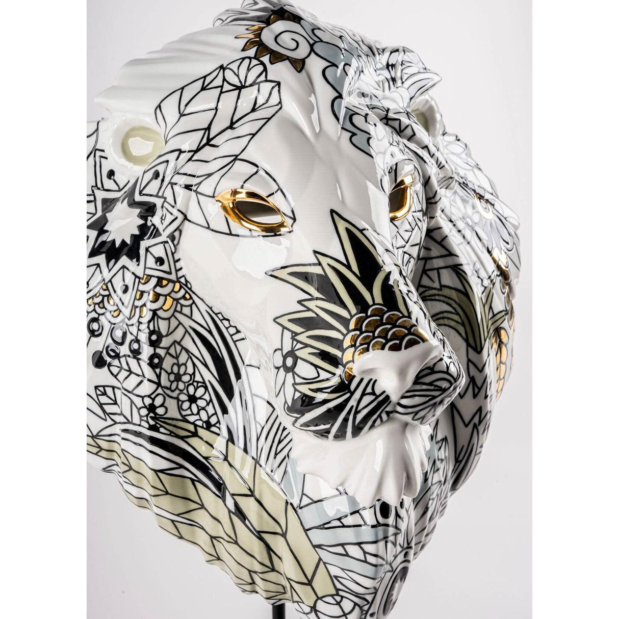 LLADRO' Maschera Leone Natura Selvaggia 60x38cm Porcellana
