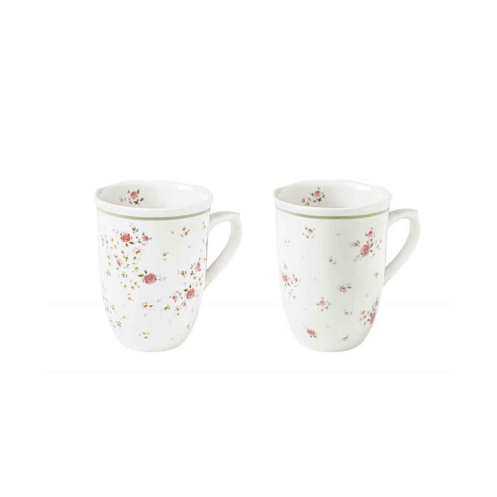 Set 2 mug Nonna Rosa Brandani in porcellana decoro floreale 350 ml