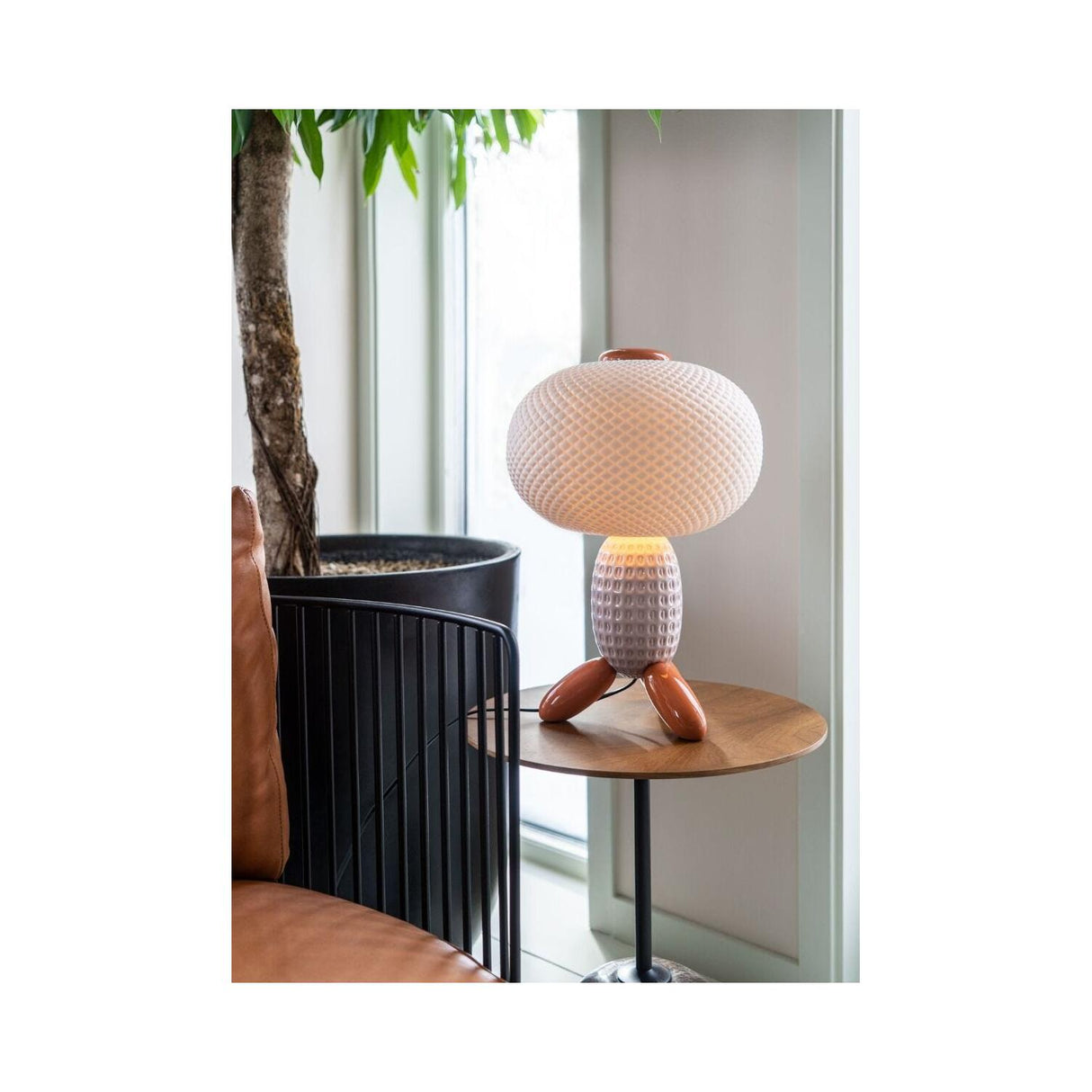 LLADRO' Lampada da Tavolo Soft Blown Rosa 41x27cm Porcellana
