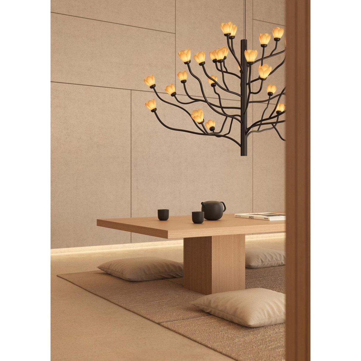 LLADRO' Chandelier Mokuren 80x140cm Porcellana