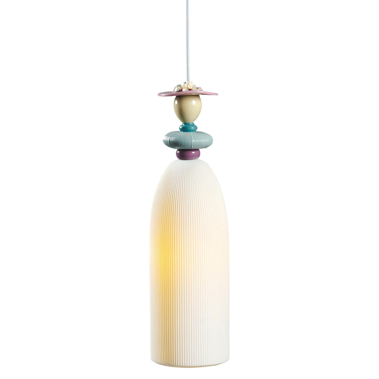 LLADRO' Lampadario Mademoiselle Célia 195x9cm Porcellana