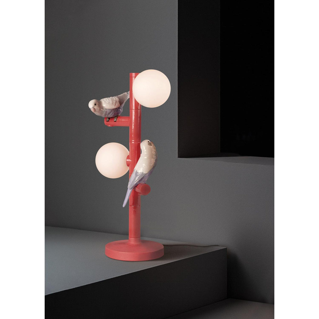 LLADRO' Lampada da Tavolo Parrot 45x20cm Porcellana