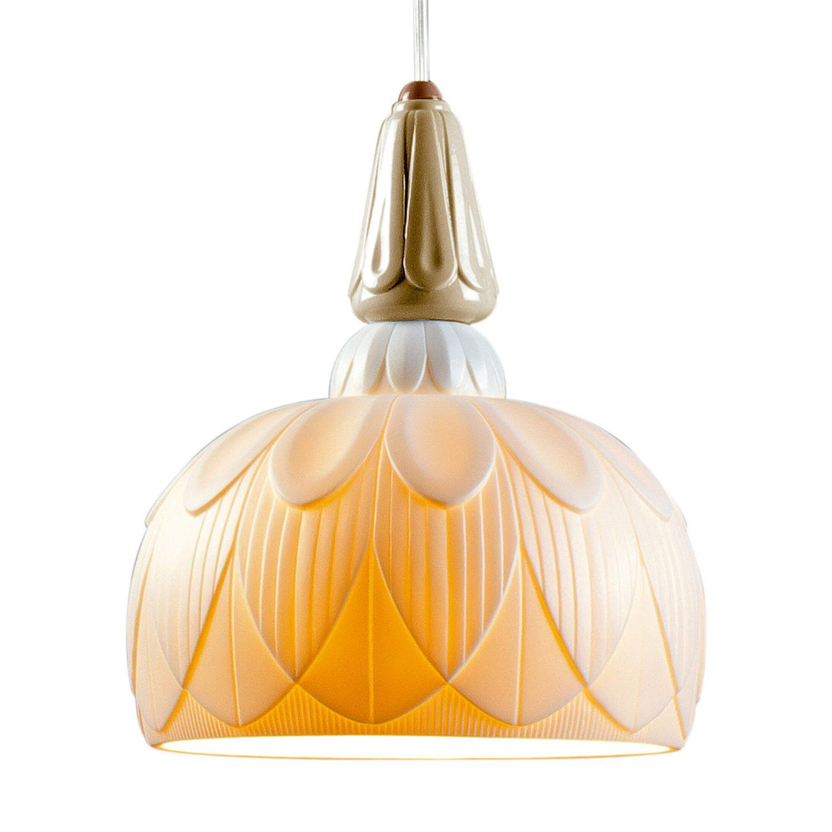 LLADRO' Lampadario a Luce Singola Ivy And Seed Spezie 195x23cm Porcellana